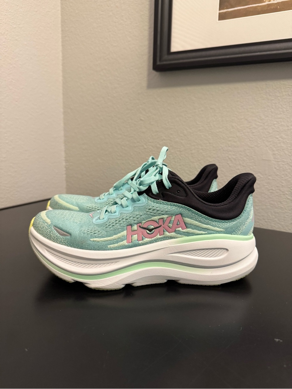 Hoka One One HOKA Bondi 9 Wide Blue Spark Mint Fluorite
